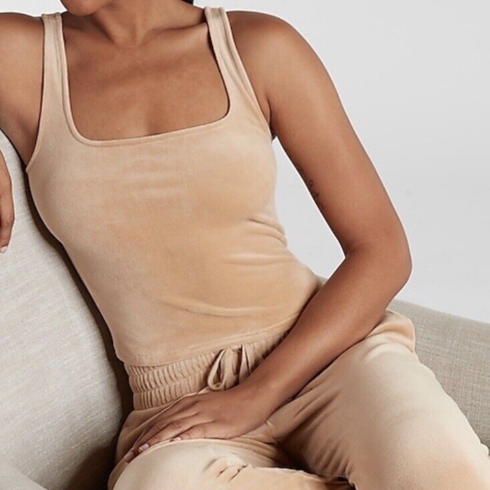 Express Square Neck Velour Crop Top
